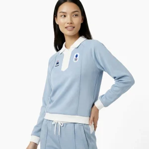 Sweat col zippé contrasté en molleton JP Milano-Cortina