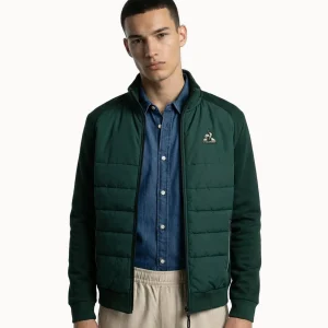 Veste bi-matière matelassée avec manches en jersey technique