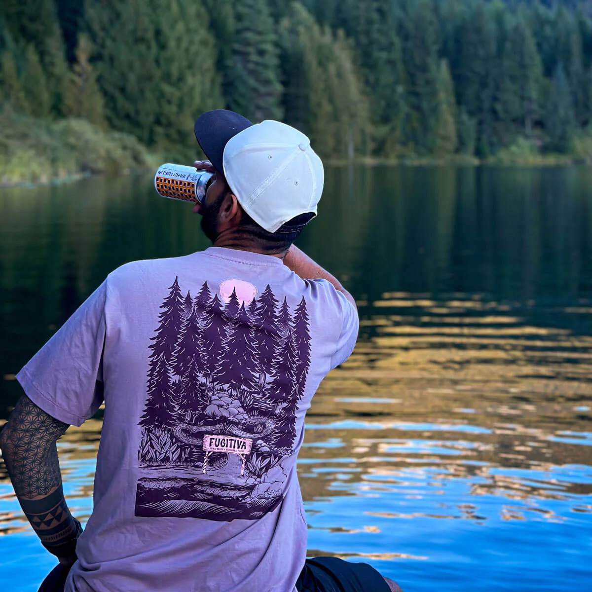 Camiseta Paraíso Mangacorta Morado Claro - Fugitiva - Imagen 7