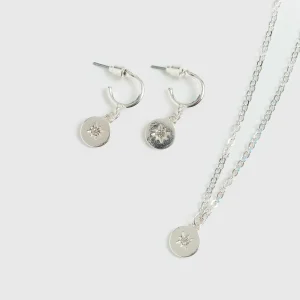 Set Collar Y Aros Emboss Estrella